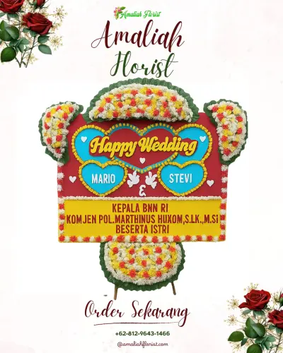 Karangan Papan Bunga Pernikahan di Lasara Sowu